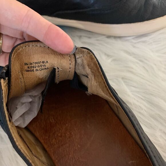 Frye The Dylan Black Leather Moto Zip Sneaker 9 Edgy - Picture 6 of 7